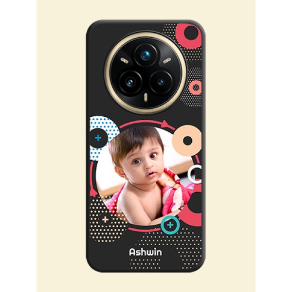 Multicoloured Round Image On Space Black Custom Soft Matte Mobile Back Cover - Realme 14 Pro Plus 5G Multicoloured Round Image On Space Black Custom Soft Matte Mobile Back Cover - Realme 14 Pro Plus 5G
