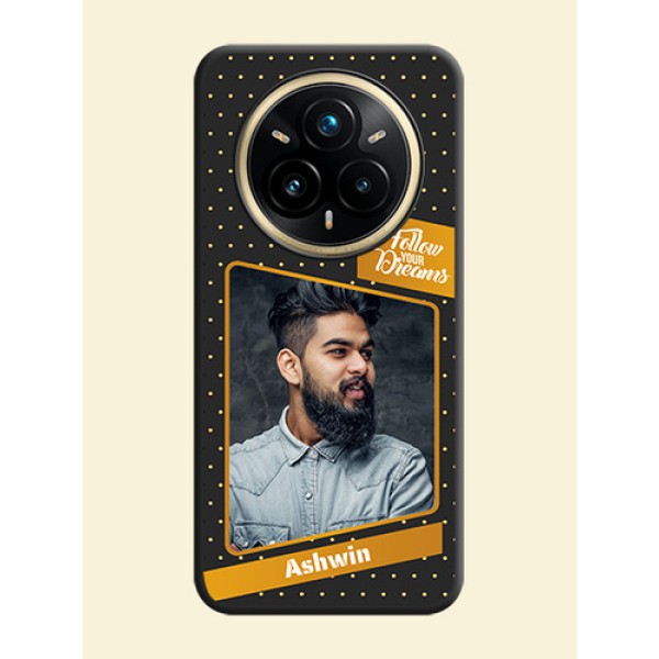 Follow Your Dreams with White Dots On Space Black Custom Soft Matte Mobile Back Cover - Realme 14 Pro Plus 5G Follow Your Dreams with White Dots On Space Black Custom Soft Matte Mobile Back Cover - Realme 14 Pro Plus 5G