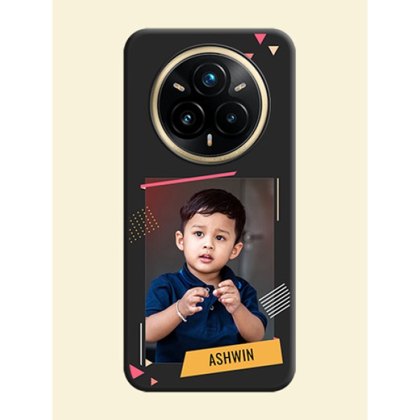 Photo Frame with Triangle Small Dots on Photo On Space Black Custom Soft Matte Mobile Back Cover - Realme 14 Pro Plus 5G Photo Frame with Triangle Small Dots on Photo On Space Black Custom Soft Matte Mobile Back Cover - Realme 14 Pro Plus 5G