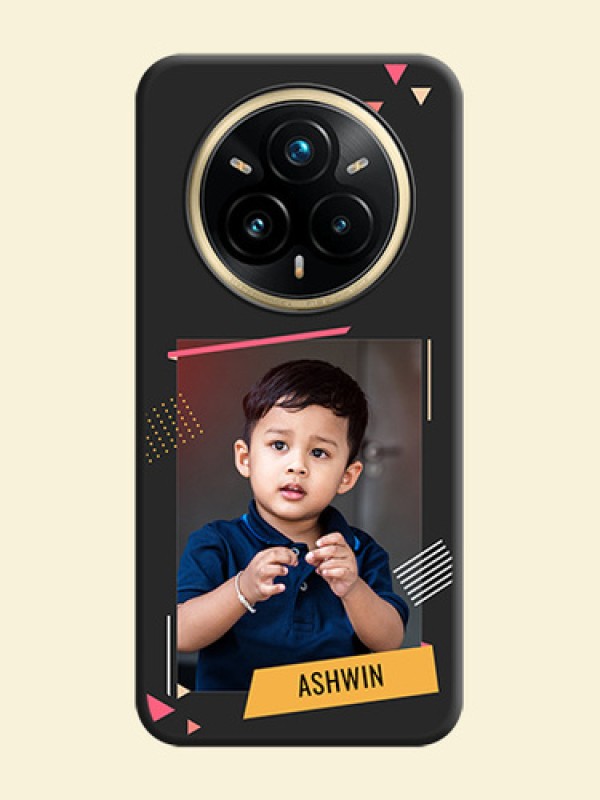 Photo Frame with Triangle Small Dots on Photo On Space Black Custom Soft Matte Mobile Back Cover - Realme 14 Pro Plus 5G