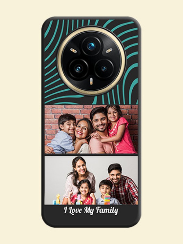 Wave Pattern with 2 Image Holder On Space Black Custom Soft Matte Mobile Back Cover - Realme 14 Pro Plus 5G