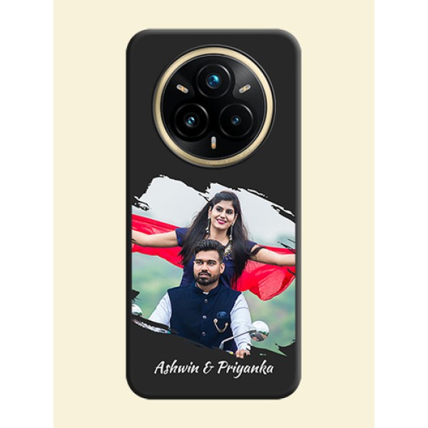 Grunge Brush Strokes on Photo On Space Black Custom Soft Matte Mobile Back Cover - Realme 14 Pro Plus 5G Grunge Brush Strokes on Photo On Space Black Custom Soft Matte Mobile Back Cover - Realme 14 Pro Plus 5G