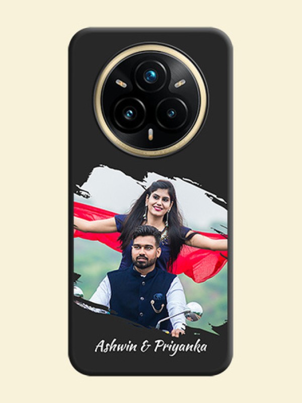 Grunge Brush Strokes on Photo On Space Black Custom Soft Matte Mobile Back Cover - Realme 14 Pro Plus 5G