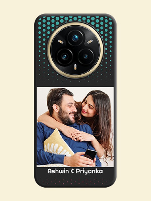 Faded Dots with Grunge Photo Frame and Text On Space Black Custom Soft Matte Mobile Back Cover - Realme 14 Pro Plus 5G