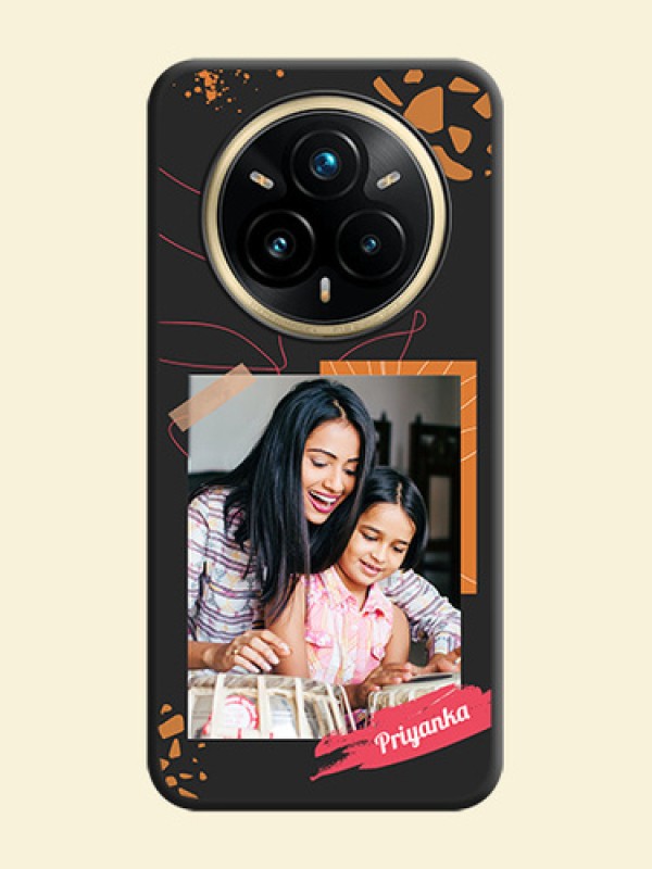 Orange Photo Frame On Space Black Custom Soft Matte Mobile Back Cover - Realme 14 Pro Plus 5G