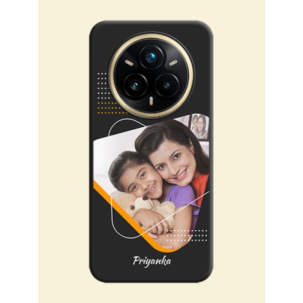 Yellow Triangle on Photo On Space Black Custom Soft Matte Mobile Back Cover - Realme 14 Pro Plus 5G Yellow Triangle on Photo On Space Black Custom Soft Matte Mobile Back Cover - Realme 14 Pro Plus 5G