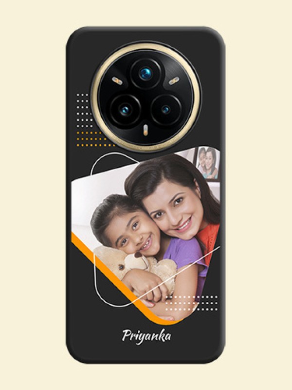 Yellow Triangle on Photo On Space Black Custom Soft Matte Mobile Back Cover - Realme 14 Pro Plus 5G
