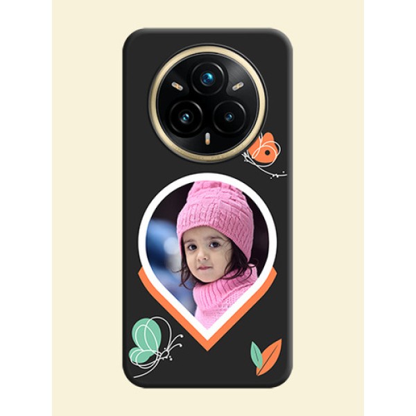 Upload Pic With Simple Butterly Design On Space Black Custom Soft Matte Mobile Back Cover - Realme 14 Pro Plus 5G Upload Pic With Simple Butterly Design On Space Black Custom Soft Matte Mobile Back Cover - Realme 14 Pro Plus 5G