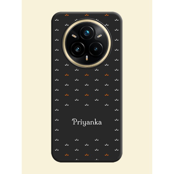Simple Pattern With Custom Text On Space Black Custom Soft Matte Mobile Back Cover - Realme 14 Pro Plus 5G Simple Pattern With Custom Text On Space Black Custom Soft Matte Mobile Back Cover - Realme 14 Pro Plus 5G