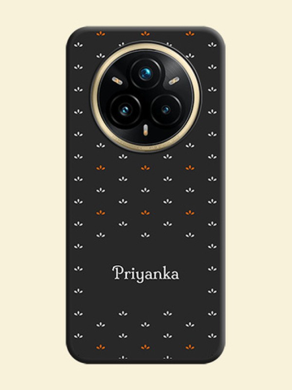 Simple Pattern With Custom Text On Space Black Custom Soft Matte Mobile Back Cover - Realme 14 Pro Plus 5G