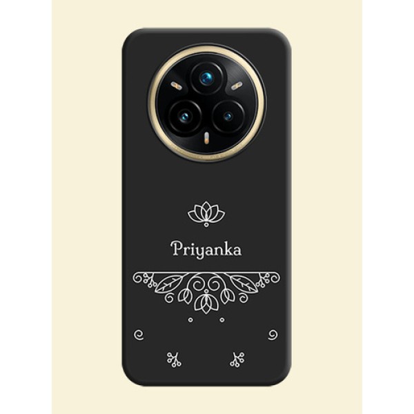 Lotus Garden Custom Text On Space Black Custom Soft Matte Mobile Back Cover - Realme 14 Pro Plus 5G Lotus Garden Custom Text On Space Black Custom Soft Matte Mobile Back Cover - Realme 14 Pro Plus 5G