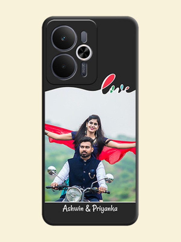 Fall in Love Pattern with Picture on Photo On Space Black Custom Soft Matte Mobile Back Cover - Realme 14T 5G
