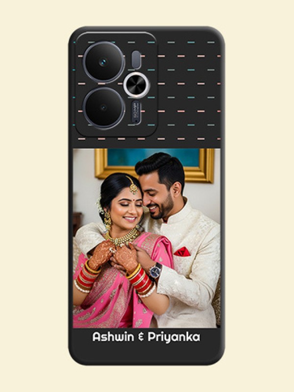 Line Pattern Design with Text On Space Black Custom Soft Matte Mobile Back Cover - Realme 14T 5G
