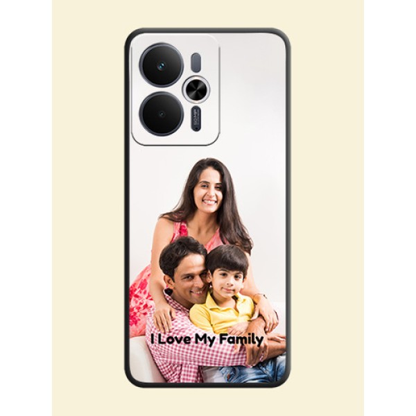 Full Single Pic Upload With Text On Space Black Custom Soft Matte Mobile Back Cover - Realme 14T 5G Full Single Pic Upload With Text On Space Black Custom Soft Matte Mobile Back Cover - Realme 14T 5G