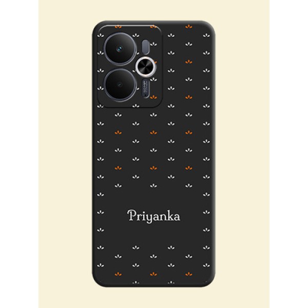 Simple Pattern With Custom Text On Space Black Custom Soft Matte Mobile Back Cover - Realme 14T 5G Simple Pattern With Custom Text On Space Black Custom Soft Matte Mobile Back Cover - Realme 14T 5G