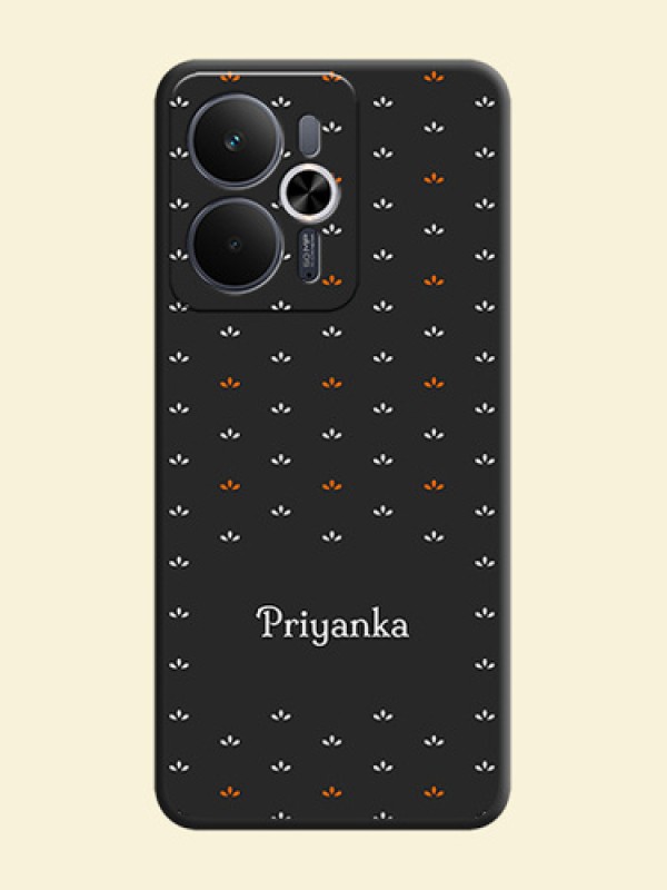 Simple Pattern With Custom Text On Space Black Custom Soft Matte Mobile Back Cover - Realme 14T 5G