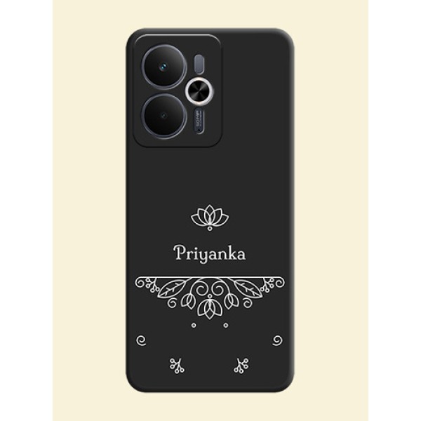 Lotus Garden Custom Text On Space Black Custom Soft Matte Mobile Back Cover - Realme 14T 5G Lotus Garden Custom Text On Space Black Custom Soft Matte Mobile Back Cover - Realme 14T 5G