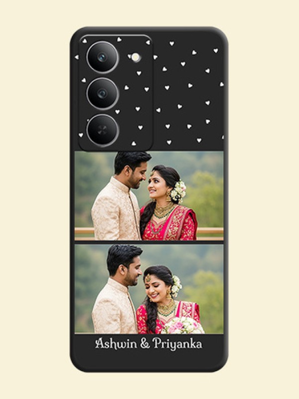 Miniature Love Symbols with Name On Space Black Custom Soft Matte Mobile Back Cover - Realme 14x 5G