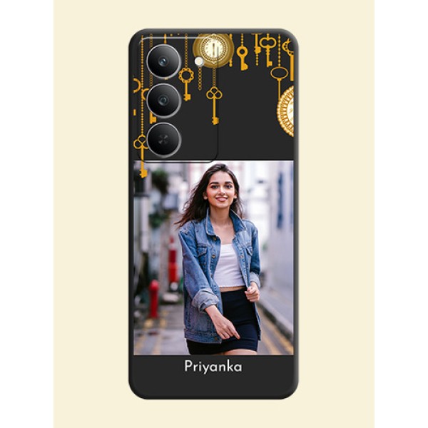Decorative Design with Text On Space Black Custom Soft Matte Mobile Back Cover - Realme 14x 5G Decorative Design with Text On Space Black Custom Soft Matte Mobile Back Cover - Realme 14x 5G