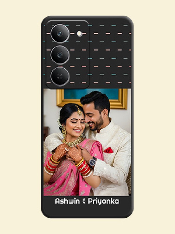 Line Pattern Design with Text On Space Black Custom Soft Matte Mobile Back Cover - Realme 14x 5G