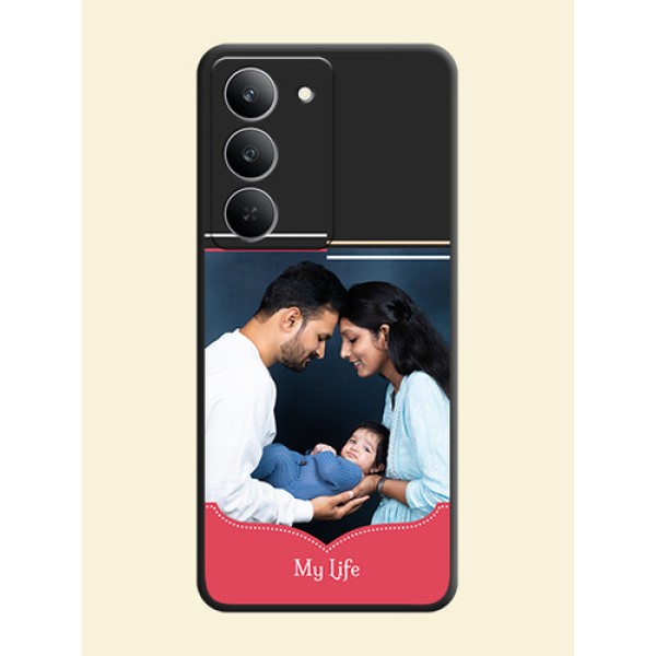 Classic Plain Design with Name On Space Black Custom Soft Matte Mobile Back Cover - Realme 14x 5G Classic Plain Design with Name On Space Black Custom Soft Matte Mobile Back Cover - Realme 14x 5G