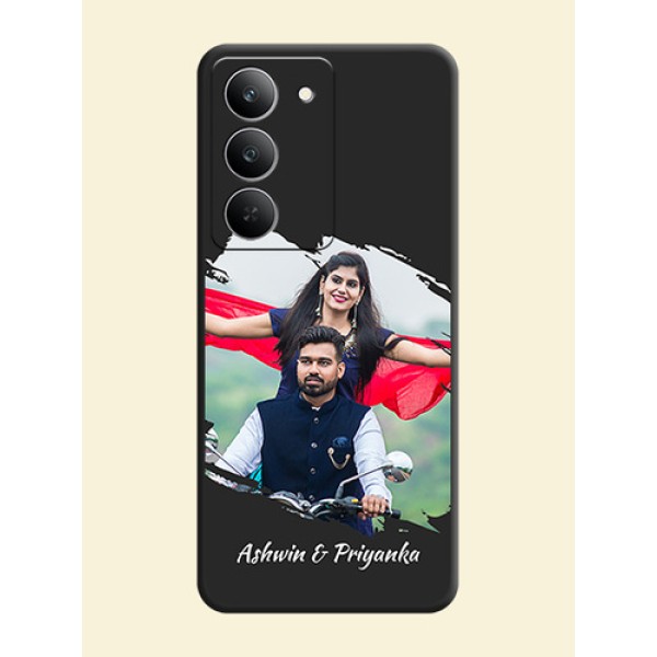 Grunge Brush Strokes on Photo On Space Black Custom Soft Matte Mobile Back Cover - Realme 14x 5G Grunge Brush Strokes on Photo On Space Black Custom Soft Matte Mobile Back Cover - Realme 14x 5G