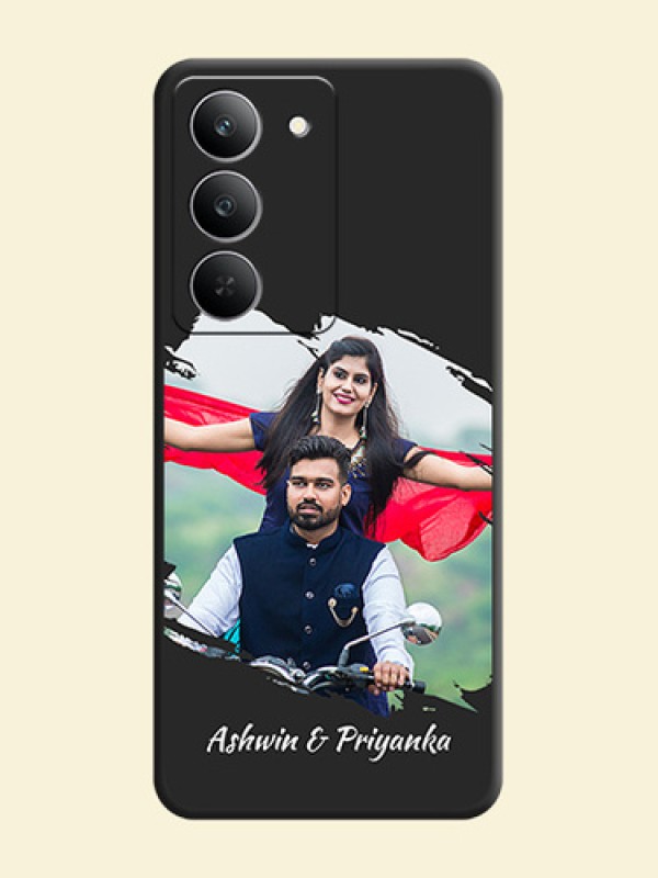 Grunge Brush Strokes on Photo On Space Black Custom Soft Matte Mobile Back Cover - Realme 14x 5G