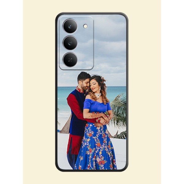 Full Single Pic Upload On Space Black Custom Soft Matte Mobile Back Cover - Realme 14x 5G Full Single Pic Upload On Space Black Custom Soft Matte Mobile Back Cover - Realme 14x 5G