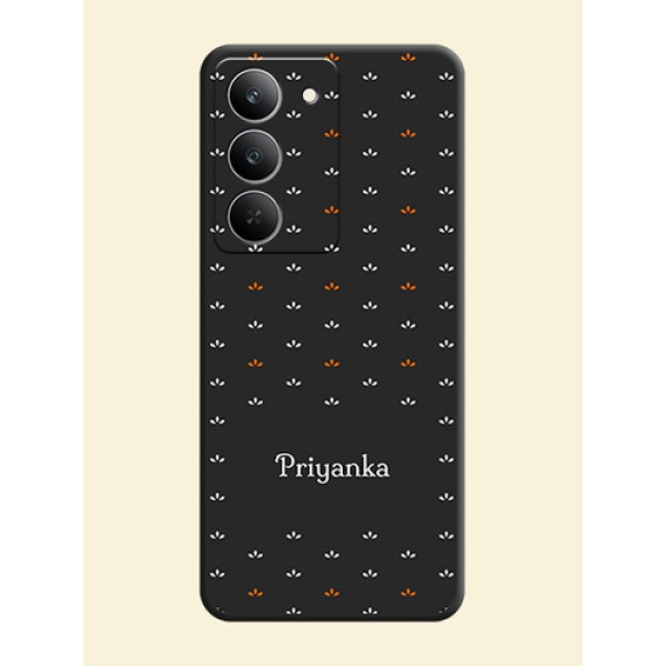 Simple Pattern With Custom Text On Space Black Custom Soft Matte Mobile Back Cover - Realme 14x 5G Simple Pattern With Custom Text On Space Black Custom Soft Matte Mobile Back Cover - Realme 14x 5G