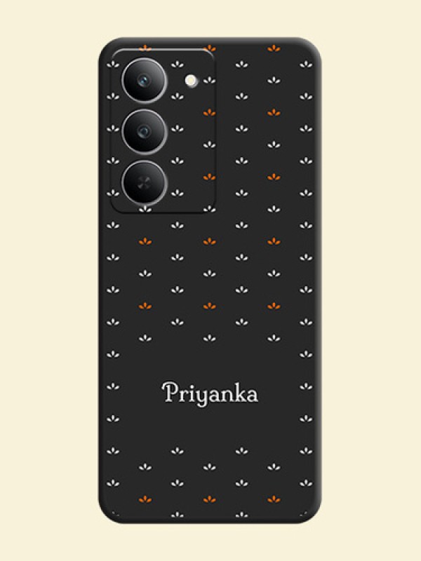Simple Pattern With Custom Text On Space Black Custom Soft Matte Mobile Back Cover - Realme 14x 5G