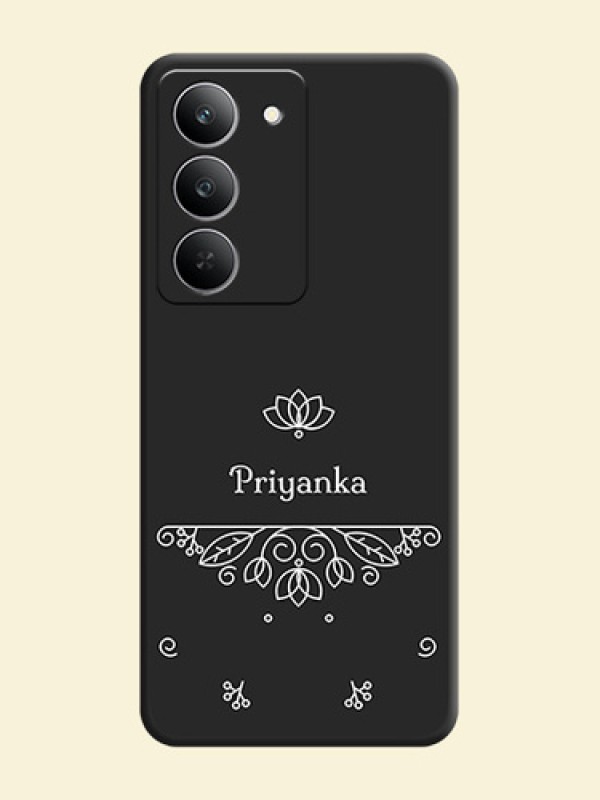Lotus Garden Custom Text On Space Black Custom Soft Matte Mobile Back Cover - Realme 14x 5G