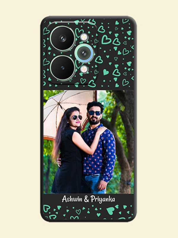 Sea Green Indefinite Love Pattern on Photo On Space Black Custom Soft Matte Mobile Back Cover - Realme 15 5G