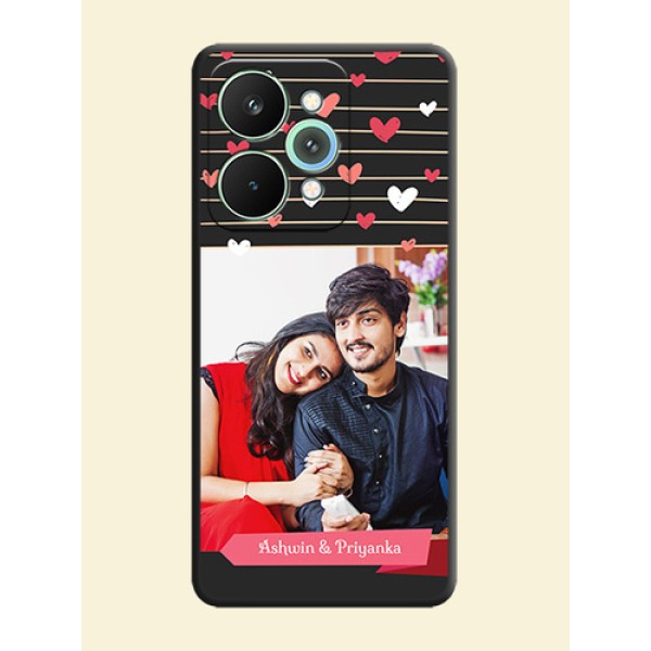 Love Pattern with Name on Pink Ribbon on Photo On Space Black Custom Soft Matte Mobile Back Cover - Realme 15 5G Love Pattern with Name on Pink Ribbon on Photo On Space Black Custom Soft Matte Mobile Back Cover - Realme 15 5G