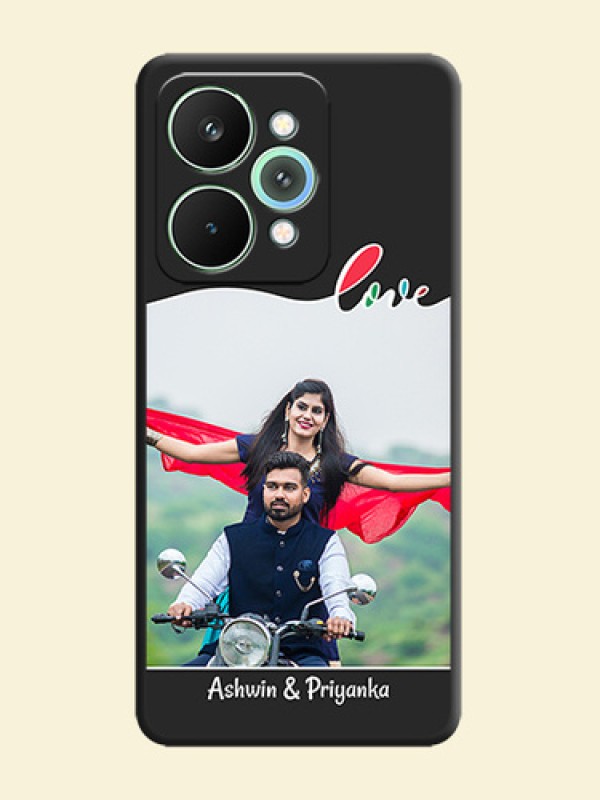 Fall in Love Pattern with Picture on Photo On Space Black Custom Soft Matte Mobile Back Cover - Realme 15 5G