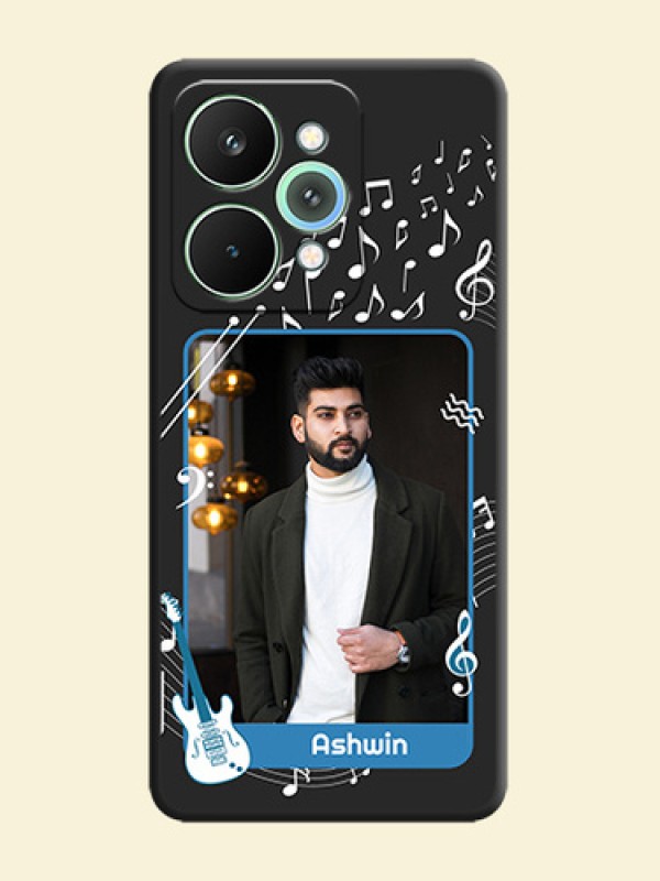 Musical Theme Design with Text on Photo On Space Black Custom Soft Matte Mobile Back Cover - Realme 15 5G