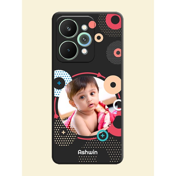 Multicoloured Round Image On Space Black Custom Soft Matte Mobile Back Cover - Realme 15 5G Multicoloured Round Image On Space Black Custom Soft Matte Mobile Back Cover - Realme 15 5G
