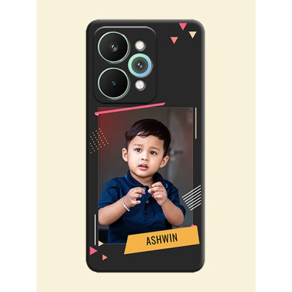 Photo Frame with Triangle Small Dots on Photo On Space Black Custom Soft Matte Mobile Back Cover - Realme 15 5G Photo Frame with Triangle Small Dots on Photo On Space Black Custom Soft Matte Mobile Back Cover - Realme 15 5G