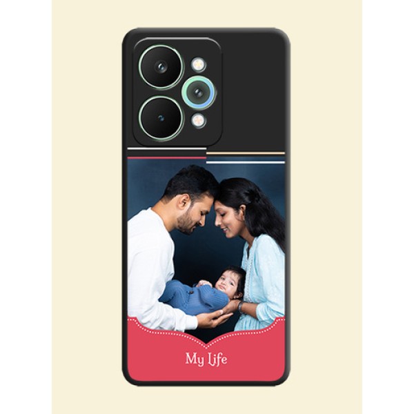 Classic Plain Design with Name On Space Black Custom Soft Matte Mobile Back Cover - Realme 15 5G Classic Plain Design with Name On Space Black Custom Soft Matte Mobile Back Cover - Realme 15 5G