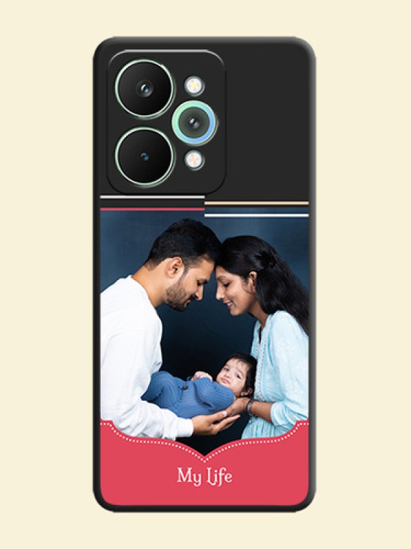 Classic Plain Design with Name On Space Black Custom Soft Matte Mobile Back Cover - Realme 15 5G