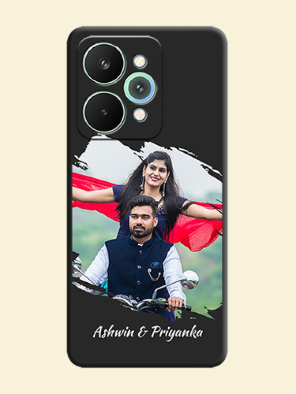 Grunge Brush Strokes on Photo On Space Black Custom Soft Matte Mobile Back Cover - Realme 15 5G