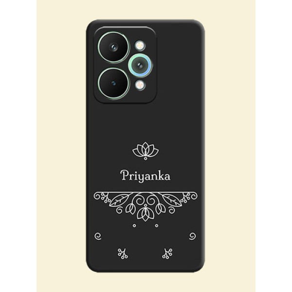 Lotus Garden Custom Text On Space Black Custom Soft Matte Mobile Back Cover - Realme 15 5G Lotus Garden Custom Text On Space Black Custom Soft Matte Mobile Back Cover - Realme 15 5G