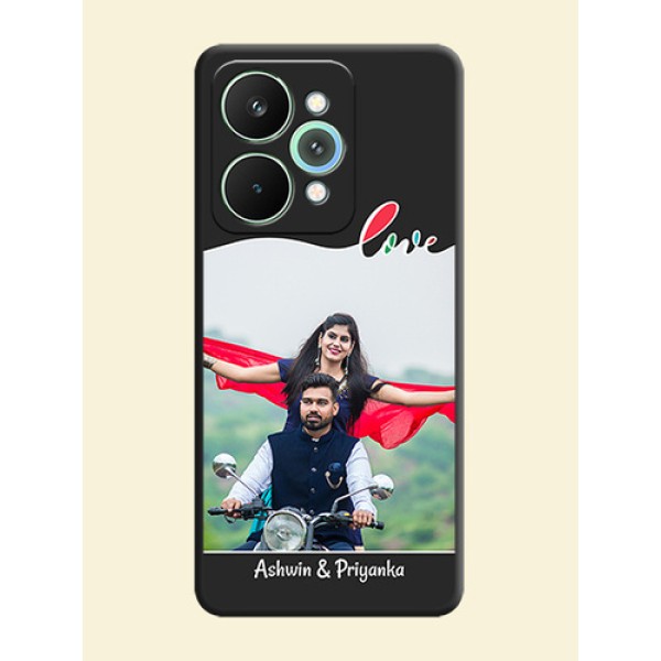 Fall in Love Pattern with Picture on Photo On Space Black Custom Soft Matte Mobile Back Cover - Realme 15 Pro 5G Fall in Love Pattern with Picture on Photo On Space Black Custom Soft Matte Mobile Back Cover - Realme 15 Pro 5G