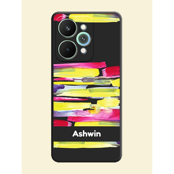 Brush Coloured On Space Black Custom Soft Matte Mobile Back Cover - Realme 15 Pro 5G Brush Coloured On Space Black Custom Soft Matte Mobile Back Cover - Realme 15 Pro 5G