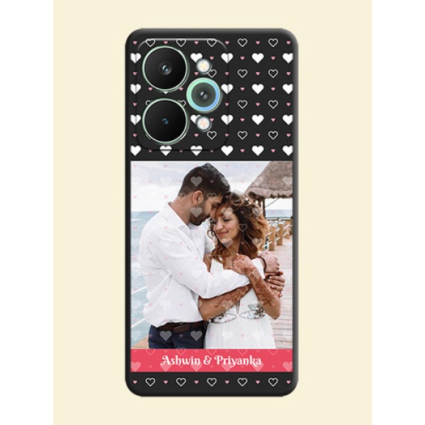 White Color Love Symbols with Text Design on Photo On Space Black Custom Soft Matte Mobile Back Cover - Realme 15 Pro 5G