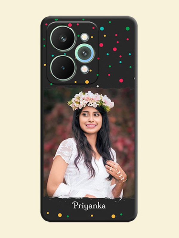 Multicolor Dotted Pattern with Text On Space Black Custom Soft Matte Mobile Back Cover - Realme 15 Pro 5G