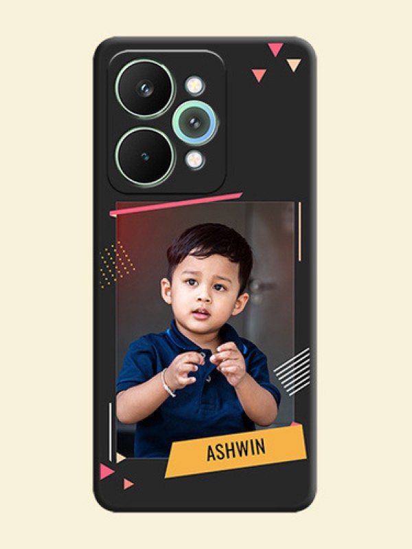 Photo Frame with Triangle Small Dots on Photo On Space Black Custom Soft Matte Mobile Back Cover - Realme 15 Pro 5G