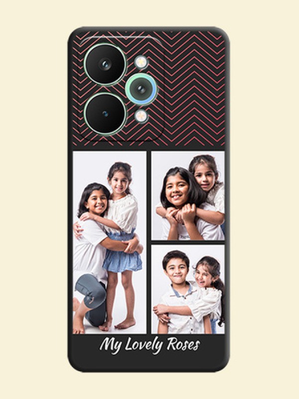 Wave Pattern with 3 Image Holder On Space Black Custom Soft Matte Mobile Back Cover - Realme 15 Pro 5G