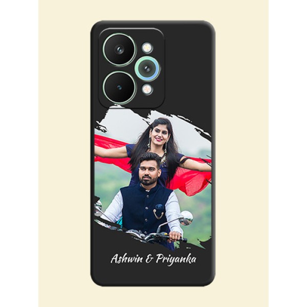 Grunge Brush Strokes on Photo On Space Black Custom Soft Matte Mobile Back Cover - Realme 15 Pro 5G Grunge Brush Strokes on Photo On Space Black Custom Soft Matte Mobile Back Cover - Realme 15 Pro 5G