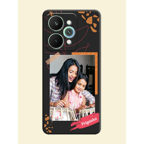 Orange Photo Frame On Space Black Custom Soft Matte Mobile Back Cover - Realme 15 Pro 5G Orange Photo Frame On Space Black Custom Soft Matte Mobile Back Cover - Realme 15 Pro 5G