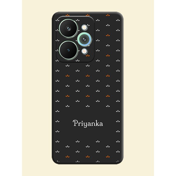 Simple Pattern With Custom Text On Space Black Custom Soft Matte Mobile Back Cover - Realme 15 Pro 5G Simple Pattern With Custom Text On Space Black Custom Soft Matte Mobile Back Cover - Realme 15 Pro 5G